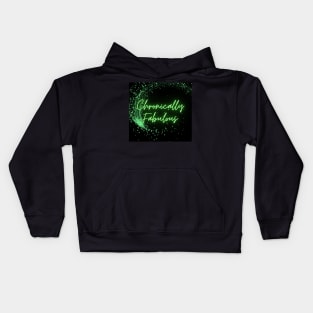 Spoonies are Chronically Fabulous (Green Glitter) Kids Hoodie